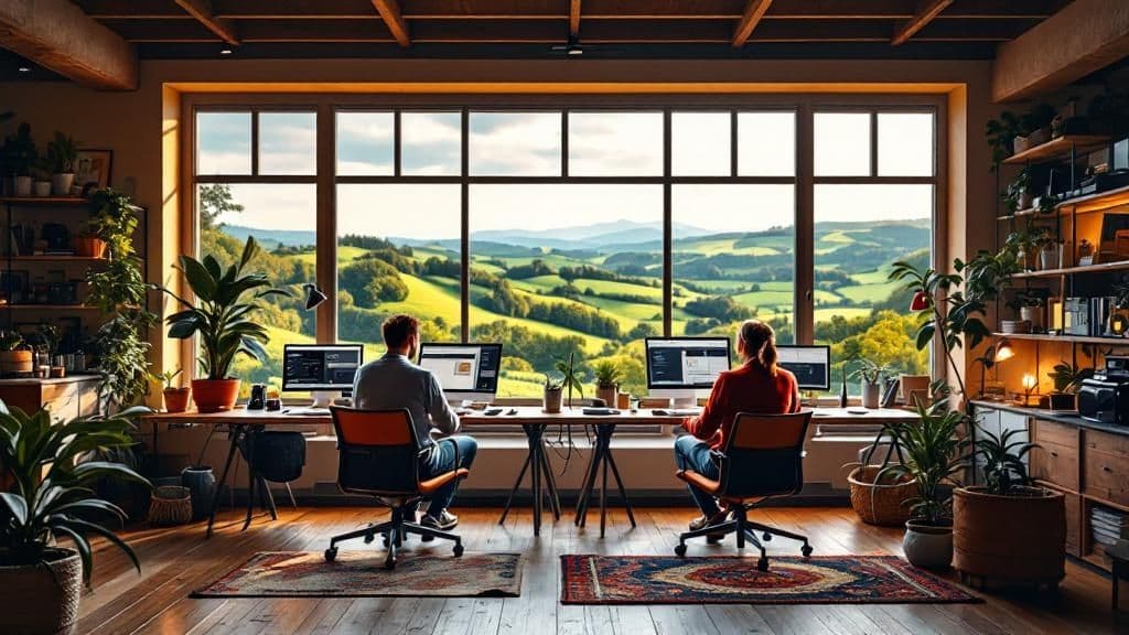 Agence web Corrèze Ussel — bureau moderne avec vue sur la campagne