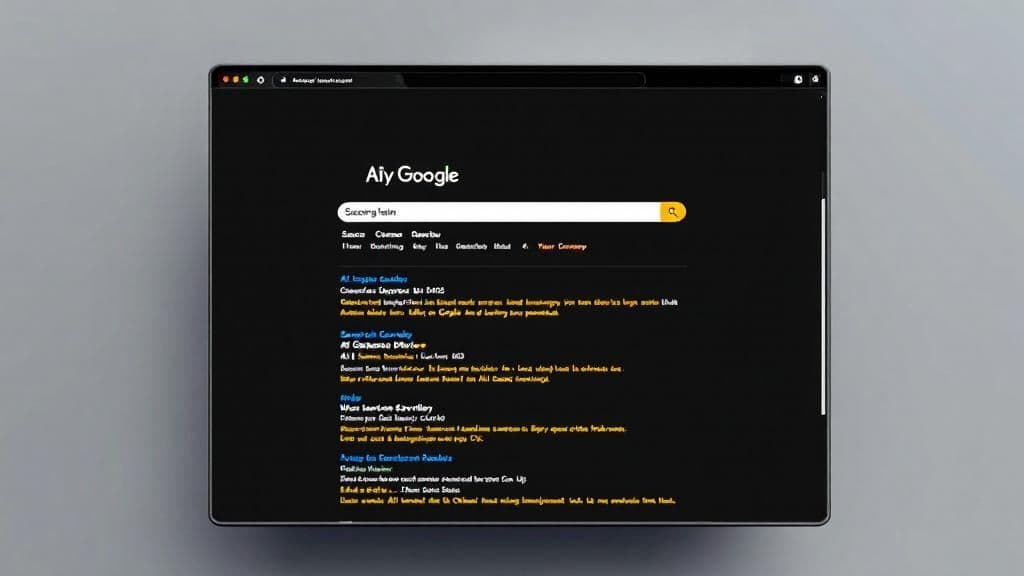 Interface Google SGE en mode sombre montrant résultats de recherche IA adaptés France