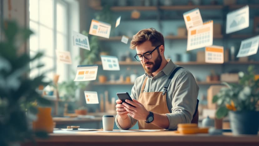 Mise a jour navigateur et site web : dirigeant verifiant son site sur mobile