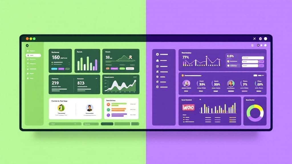 Shopify vs WooCommerce 2026 comparatif e-commerce