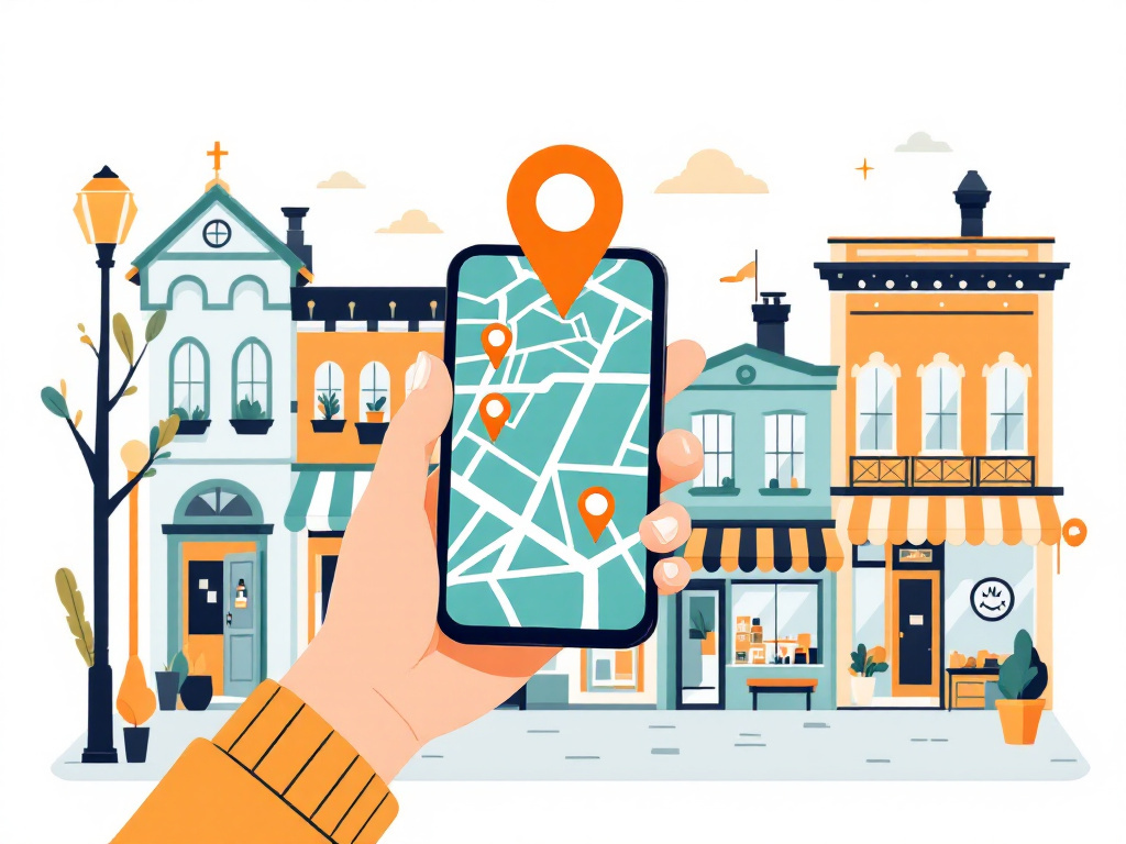 Recherche locale sur smartphone avant une visite en commerce de proximite